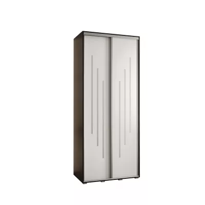 Šatní skříň ASIRI 8 - 100/45 cm, černá / bílá / stříbrná
