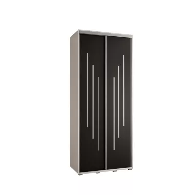 Šatní skříň ASIRI 8 - 110/60 cm, bílá / černá / stříbrná