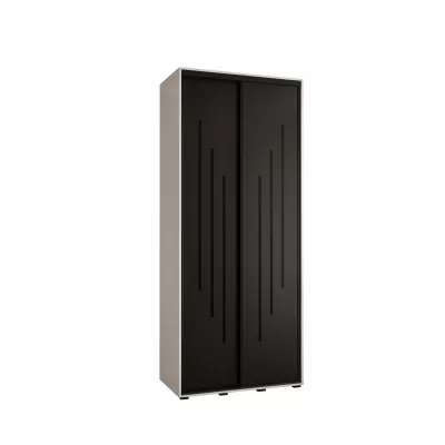 Šatní skříň ASIRI 8 - 110/60 cm, bílá / černá / černá