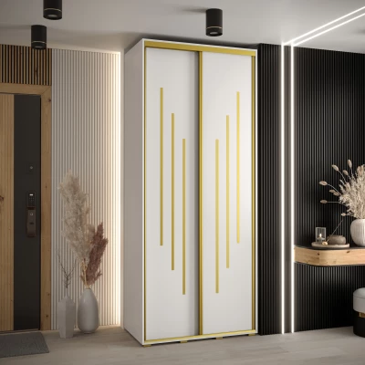 Šatní skříň ASIRI 8 - 110/45 cm, bílá / zlatá