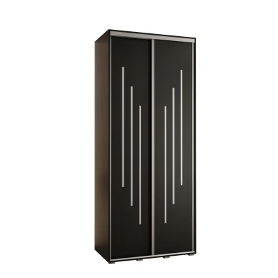 Šatní skříň ASIRI 8 - 120/60 cm, černá / stříbrná