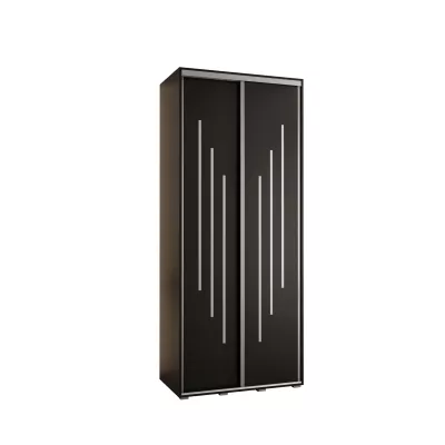 Šatní skříň ASIRI 8 - 120/60 cm, černá / stříbrná