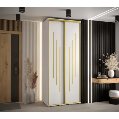 Šatní skříň ASIRI 8 - 120/60 cm, bílá / zlatá