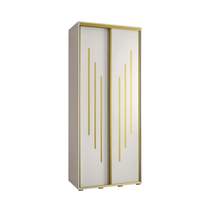 Šatní skříň ASIRI 8 - 120/60 cm, bílá / zlatá