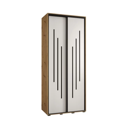 Šatní skříň ASIRI 8 - 120/45 cm, dub artisan / bílá / černá