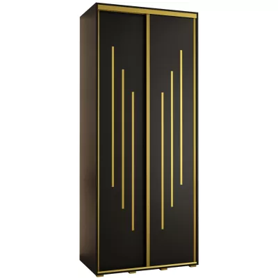 Šatní skříň ASIRI 8 - 120/45 cm, černá / zlatá