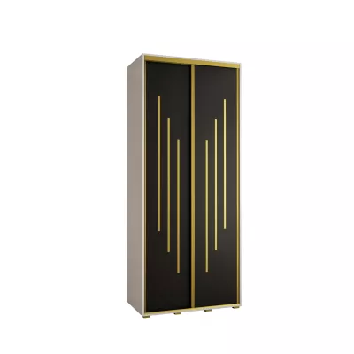 Šatní skříň ASIRI 8 - 120/45 cm, bílá / černá / zlatá