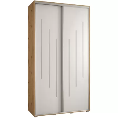 Šatní skříň ASIRI 8 - 130/60 cm, dub artisan / bílá / stříbrná