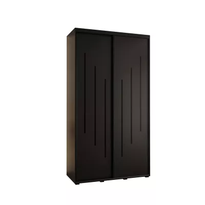 Šatní skříň ASIRI 8 - 130/60 cm, černá / černá