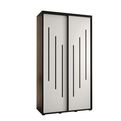 Šatní skříň ASIRI 8 - 130/60 cm, černá / bílá / černá