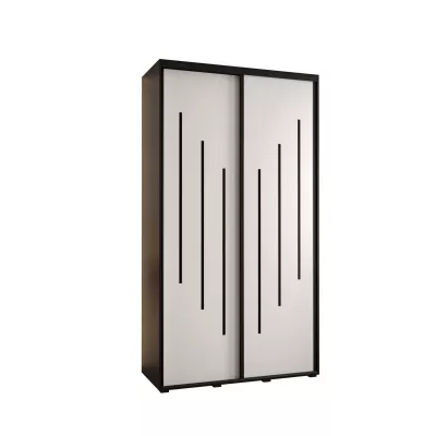 Šatní skříň ASIRI 8 - 130/60 cm, černá / bílá / černá