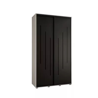 Šatní skříň ASIRI 8 - 130/60 cm, bílá / černá / černá