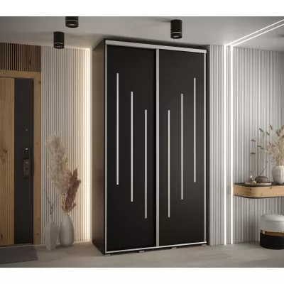 Šatní skříň ASIRI 8 - 130/45 cm, černá / stříbrná