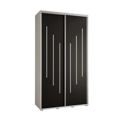 Šatní skříň ASIRI 8 - 140/60 cm, bílá / černá / stříbrná