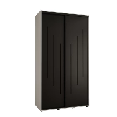 Šatní skříň ASIRI 8 - 140/60 cm, bílá / černá / černá
