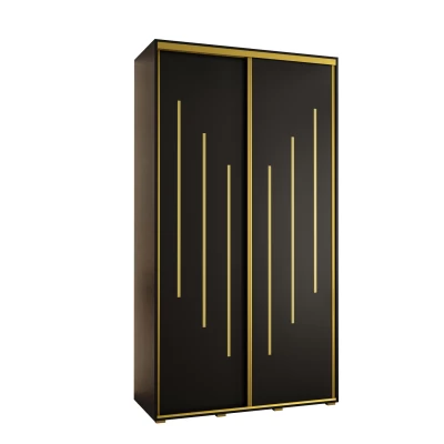 Šatní skříň ASIRI 8 - 140/45 cm, černá / zlatá