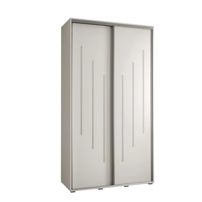 Šatní skříň ASIRI 8 - 140/45 cm, bílá / stříbrná