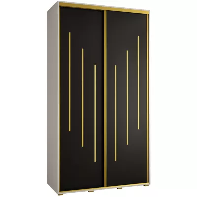 Šatní skříň ASIRI 8 - 140/45 cm, bílá / černá / zlatá