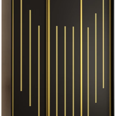 Šatní skříň ASIRI 8 - 150/60 cm, černá / zlatá