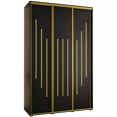 Šatní skříň ASIRI 8 - 150/60 cm, černá / zlatá