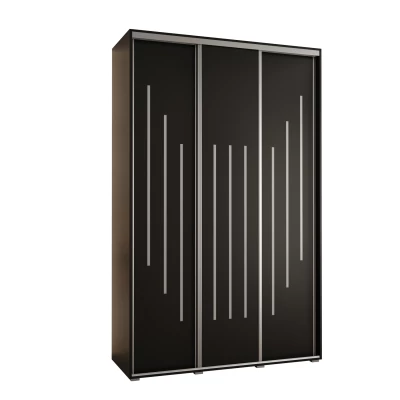 Šatní skříň ASIRI 8 - 150/60 cm, černá / stříbrná