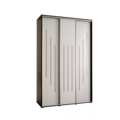Šatní skříň ASIRI 8 - 150/60 cm, černá / bílá / stříbrná