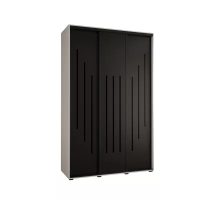 Šatní skříň ASIRI 8 - 150/60 cm, bílá / černá / černá