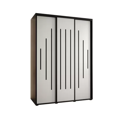 Šatní skříň ASIRI 12 - 170/60 cm, černá / bílá / černá