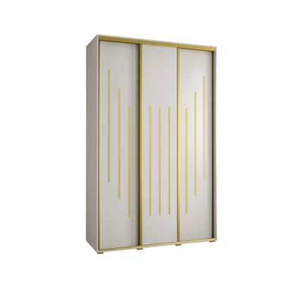 Šatní skříň ASIRI 8 - 150/45 cm, bílá / zlatá