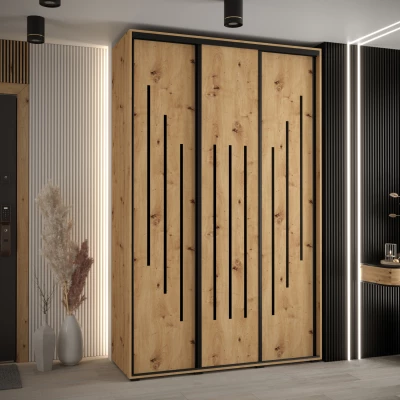 Šatní skříň ASIRI 8 - 160/60 cm, dub artisan / černá