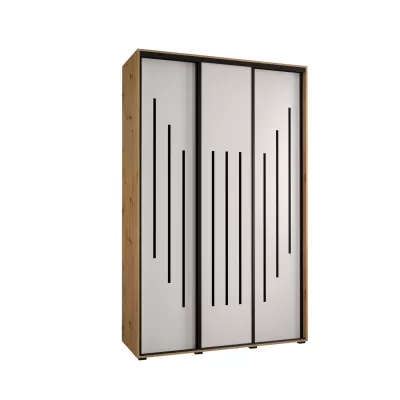 Šatní skříň ASIRI 8 - 160/45 cm, dub artisan / bílá / černá