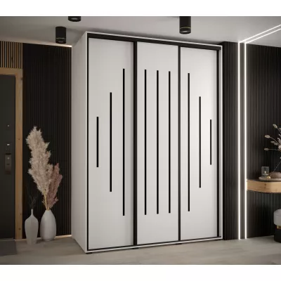 Šatní skříň ASIRI 12 - 170/60 cm, bílá / černá