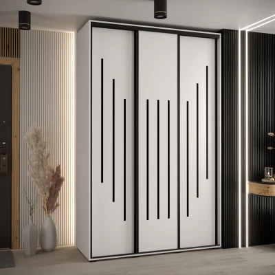 Šatní skříň ASIRI 8 - 160/45 cm, bílá / černá