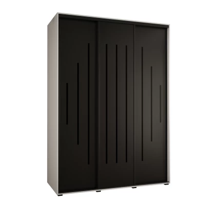 Šatní skříň ASIRI 12 - 170/60 cm, bílá / černá / černá