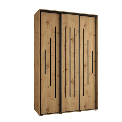 Šatní skříň ASIRI 12 - 160/60 cm, dub artisan / černá