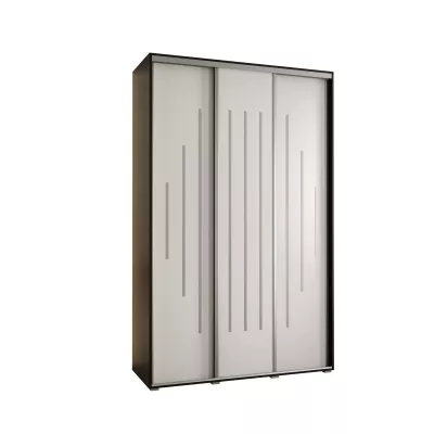 Šatní skříň ASIRI 12 - 160/60 cm, černá / bílá / stříbrná