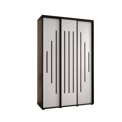 Šatní skříň ASIRI 12 - 160/60 cm, černá / bílá / černá