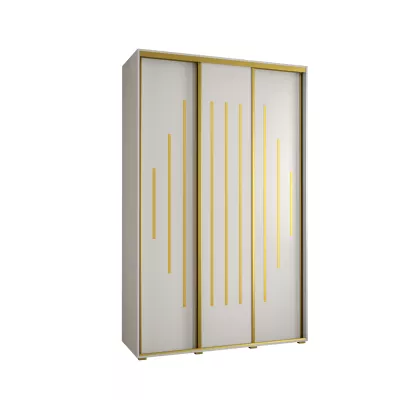 Šatní skříň ASIRI 12 - 160/60 cm, bílá / zlatá