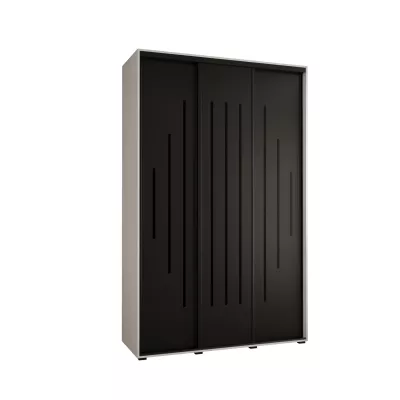 Šatní skříň ASIRI 12 - 160/60 cm, bílá / černá / černá