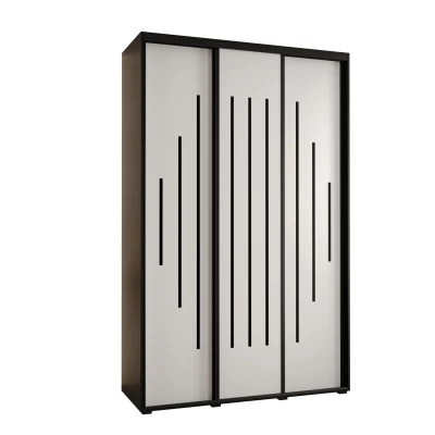 Šatní skříň ASIRI 12 - 150/60 cm, černá / bílá / černá
