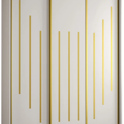 Šatní skříň ASIRI 8 - 170/60 cm, bílá / zlatá