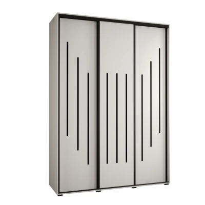 Šatní skříň ASIRI 8 - 170/60 cm, bílá / černá