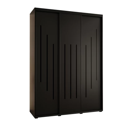 Šatní skříň ASIRI 8 - 170/45 cm, černá / černá
