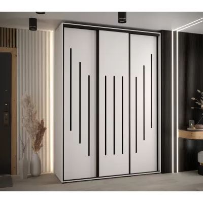 Šatní skříň ASIRI 8 - 170/45 cm, bílá / černá