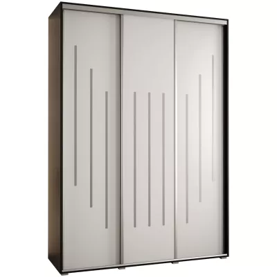 Šatní skříň ASIRI 8 - 180/60 cm, černá / bílá / stříbrná