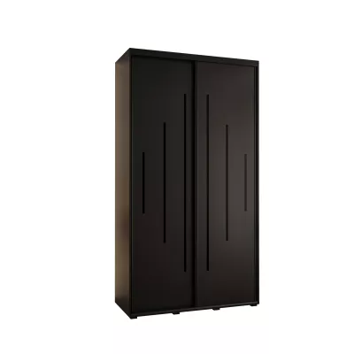 Šatní skříň ASIRI 12 - 140/60 cm, černá / černá