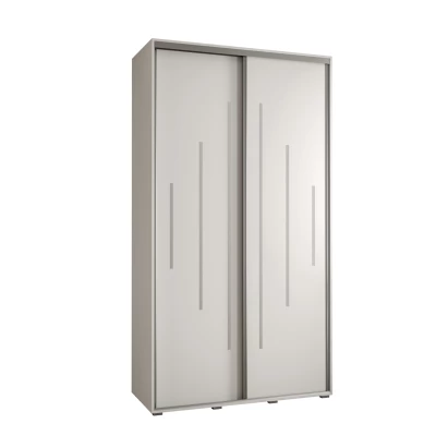 Šatní skříň ASIRI 12 - 140/60 cm, bílá / stříbrná