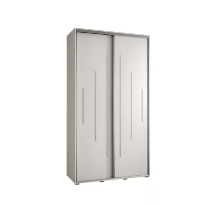 Šatní skříň ASIRI 12 - 140/60 cm, bílá / stříbrná
