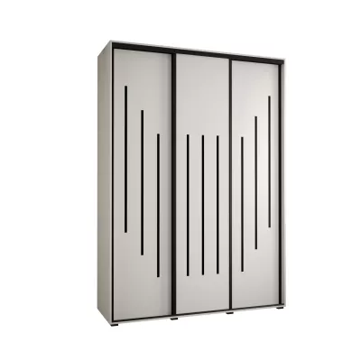 Šatní skříň ASIRI 8 - 180/45 cm, bílá / černá