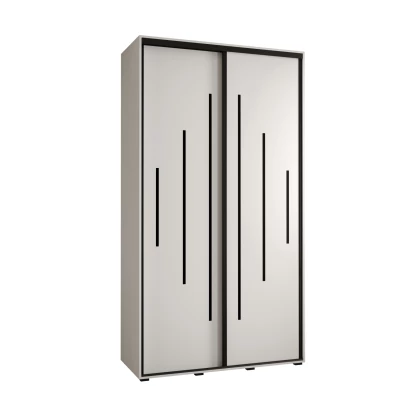 Šatní skříň ASIRI 12 - 140/60 cm, bílá / černá